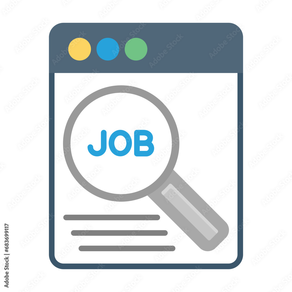 Job Search Website Flat Multicolor Icon Job Search Website Flat Multicolor Icon