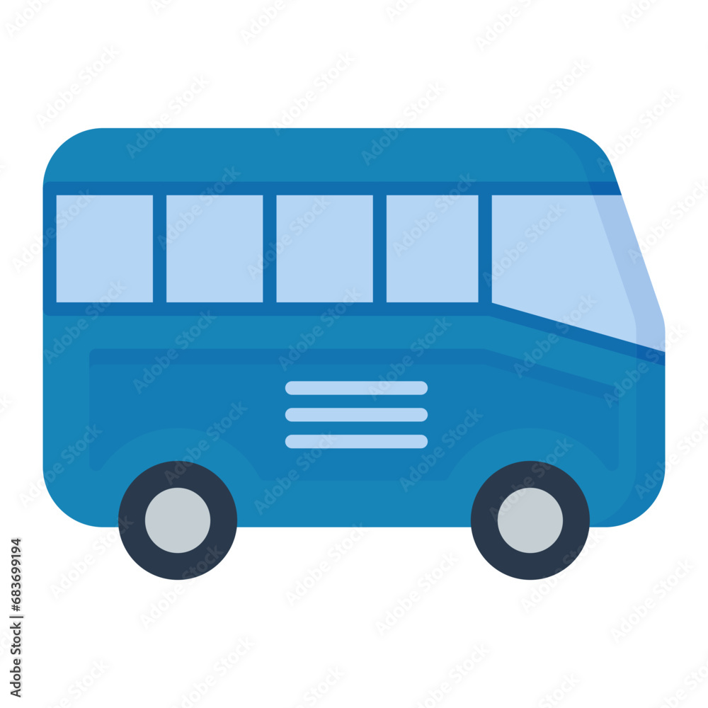 Bus Flat Multicolor Icon