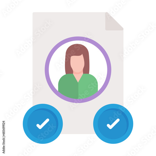 Job Candidate Female Flat Multicolor Icon