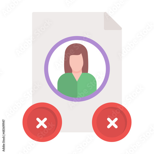 Rejected Flat Multicolor Icon