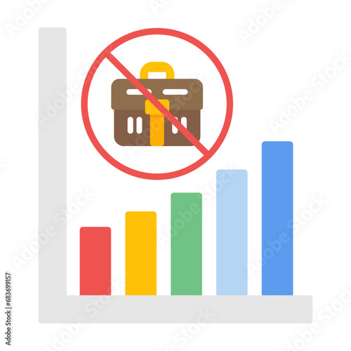 Unemployment Flat Multicolor Icon