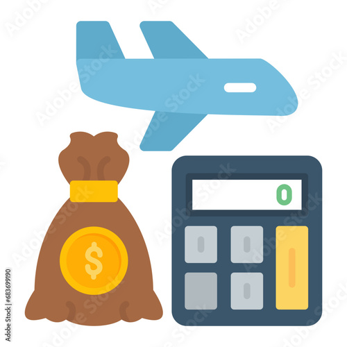 Budget Tour Flat Multicolor Icon