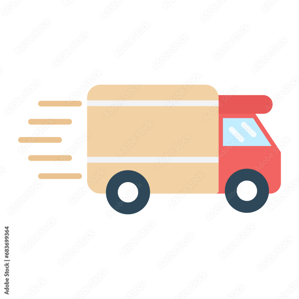 Fast Delivery Flat Multicolor Icon Fast Delivery Flat Multicolor Icon