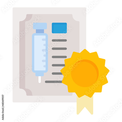 Vaccination Certificate Flat Multicolor Icon
