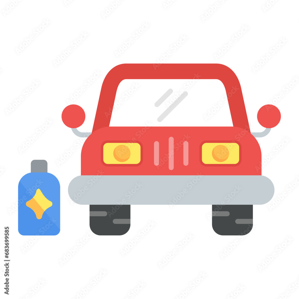 Car Waxing Flat Multicolor Icon Car Waxing Flat Multicolor Icon