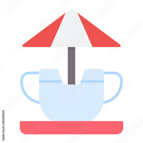 Cup Ride Flat Multicolor Icon