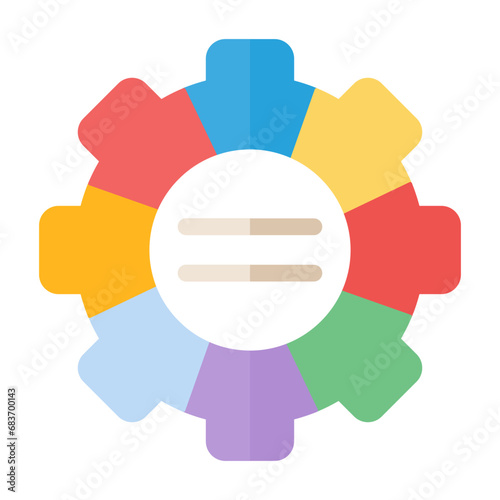 Segmented Process Flat Multicolor Icon