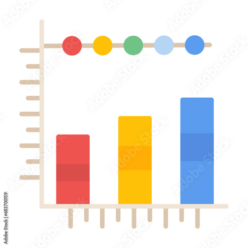 Stacked Bar Flat Multicolor Icon