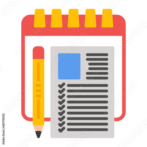 Exam Date Flat Multicolor Icon