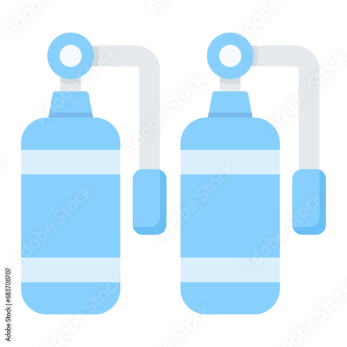 Diving Tank Flat Multicolor Icon