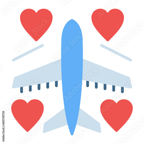 Honeymoon Flat Multicolor Icon