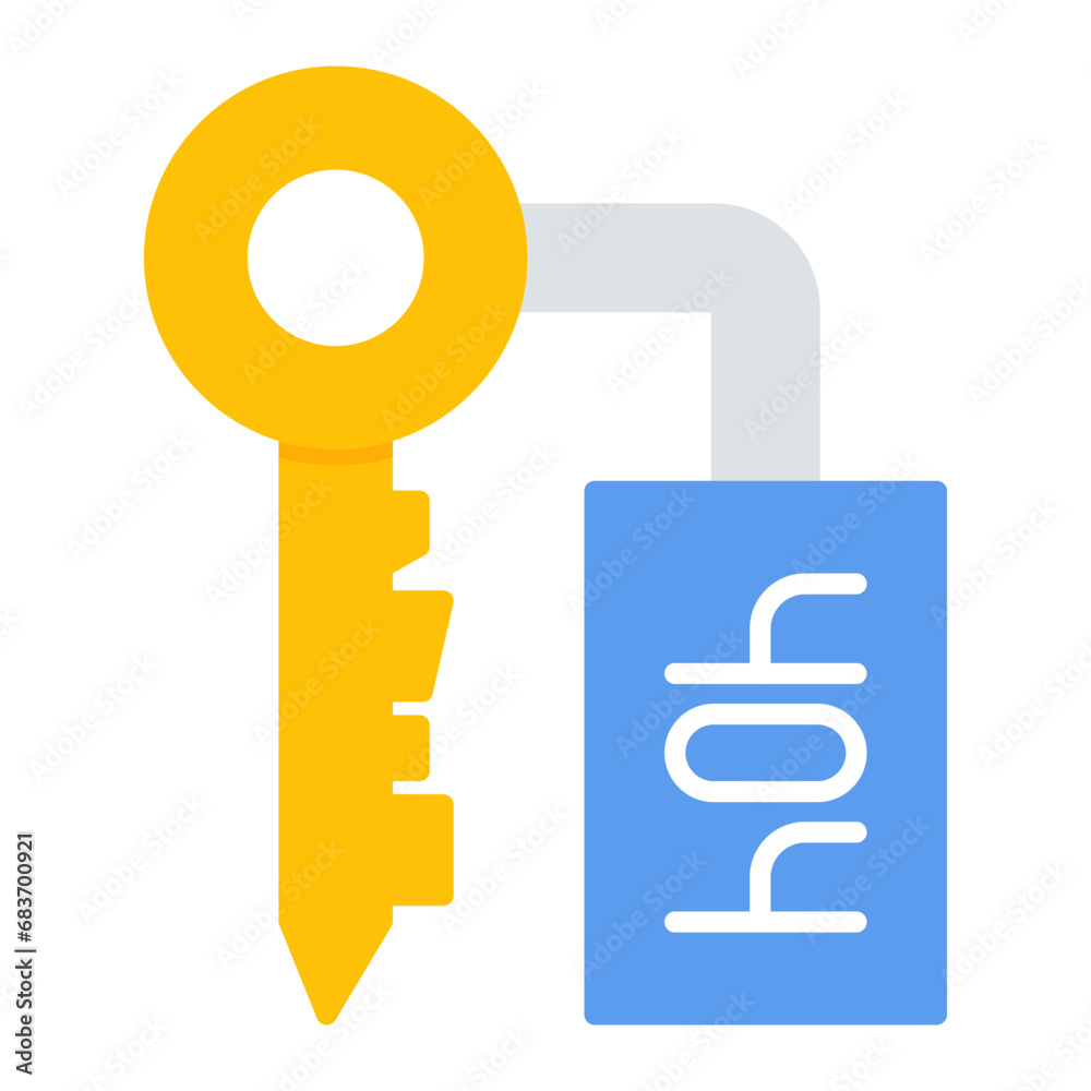 Room Key Flat Multicolor Icon Room Key Flat Multicolor Icon