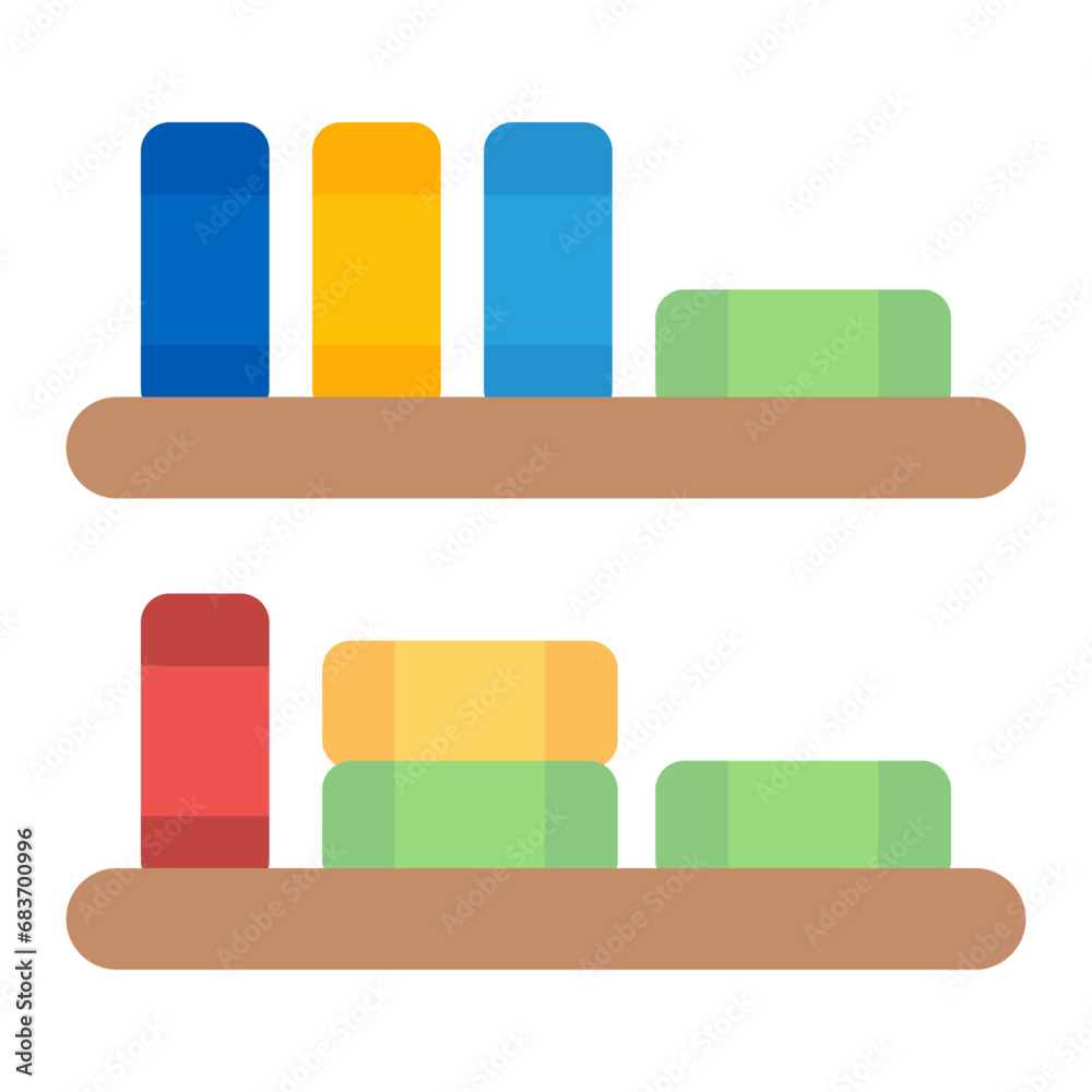 Library Flat Multicolor Icon Library Flat Multicolor Icon