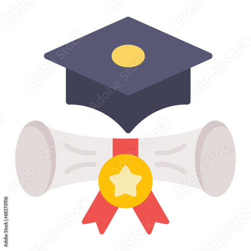 Bachelor Degree Flat Multicolor Icon