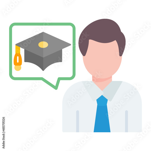 Academic Advisor Flat Multicolor Icon