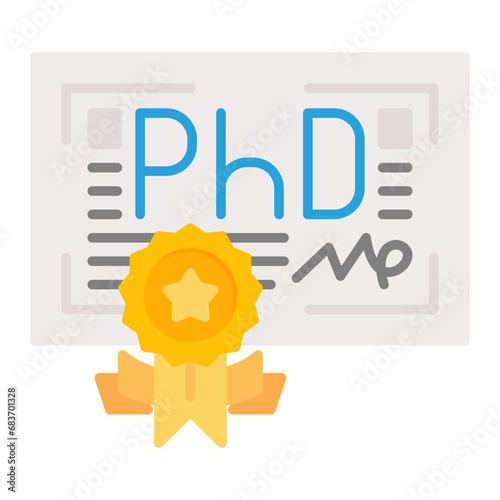 Phd Flat Multicolor Icon