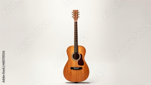 a brown guitar with a black neck