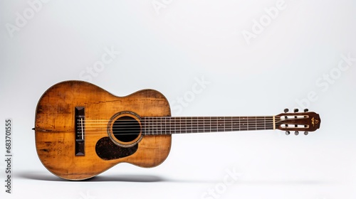 a brown acoustic guitar photo