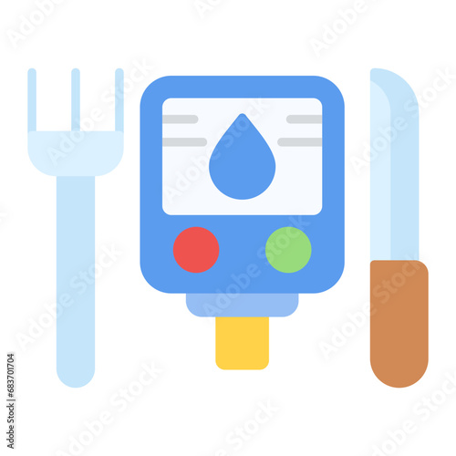 Diabetic Diet Flat Multicolor Icon