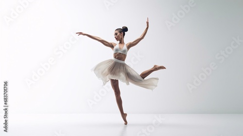 a woman in a white dress dancing