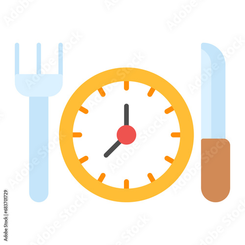Eating Slowly Flat Multicolor Icon