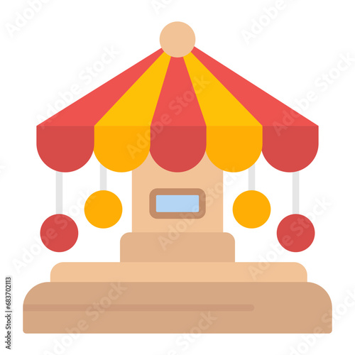 Amusement Park Flat Multicolor Icon