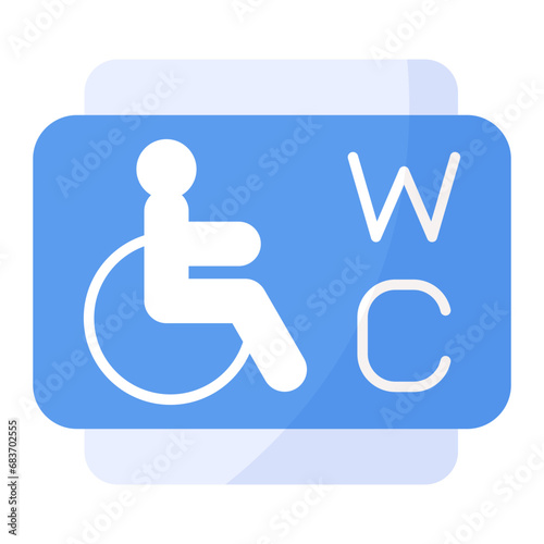 Disabled Toilet Flat Multicolor Icon