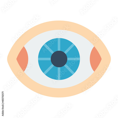 Prosthetic Eye Flat Multicolor Icon