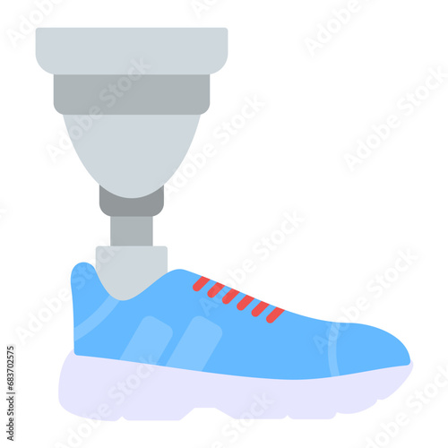 Prosthetic Leg Flat Multicolor Icon