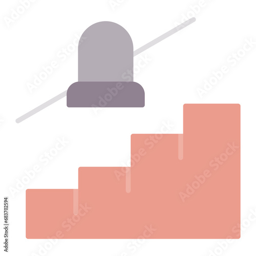Stair Lift Flat Multicolor Icon