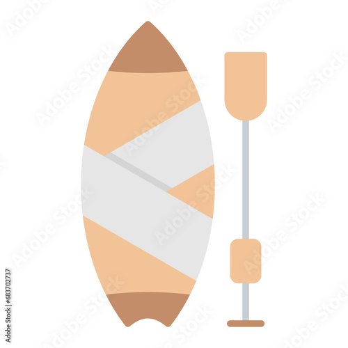 Paddleboarding Flat Multicolor Icon