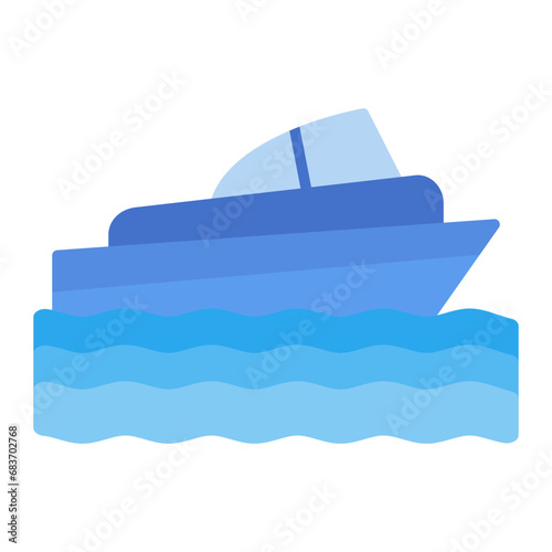 Powerboat Racing Flat Multicolor Icon