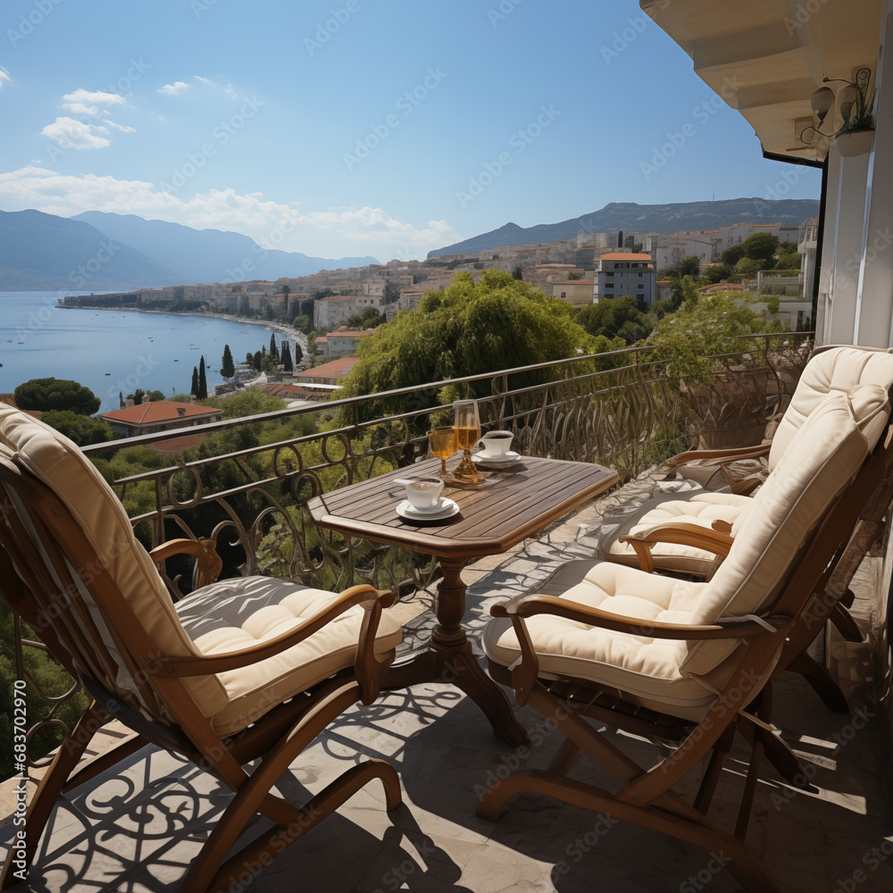 Fototapeta premium restaurant on the sea
