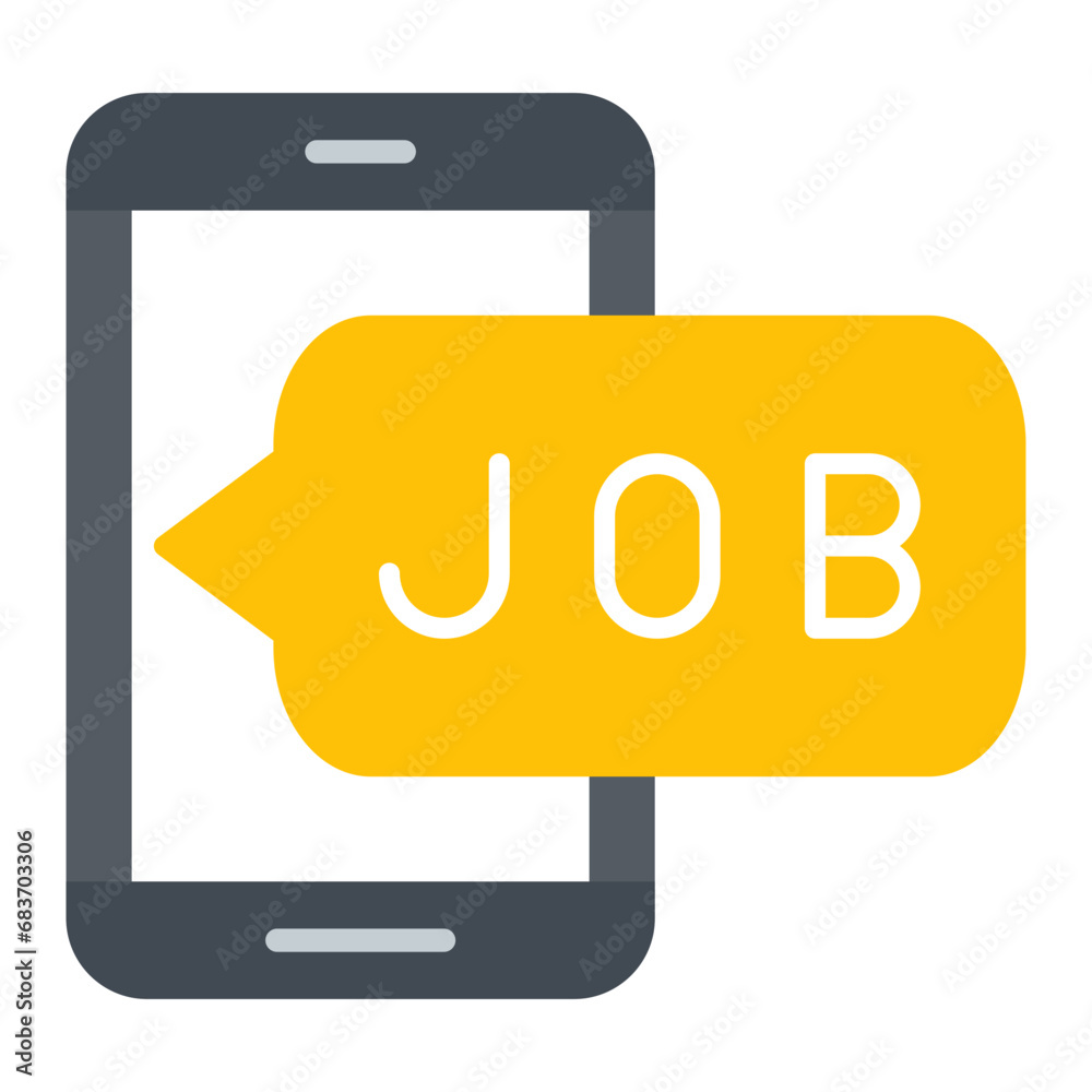 Mobile Recruitment Flat Multicolor Icon Mobile Recruitment Flat Multicolor Icon