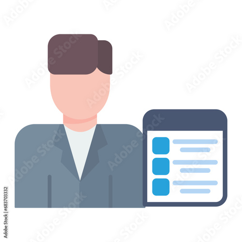Recruiter Male Flat Multicolor Icon