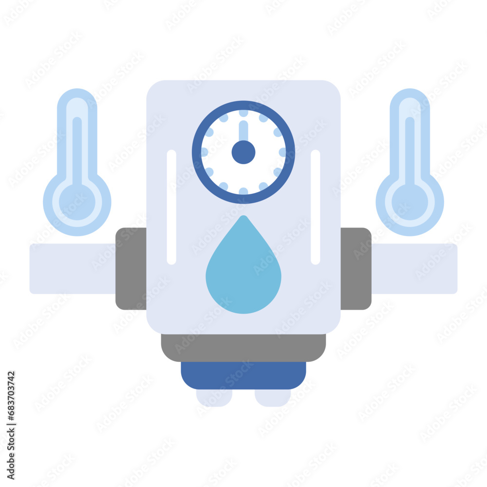 Water Heater Flat Multicolor Icon