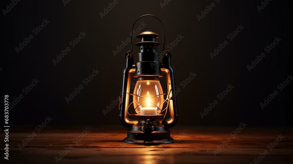 a glass lantern with a light inside
