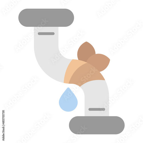 Pipe Fixing Flat Multicolor Icon