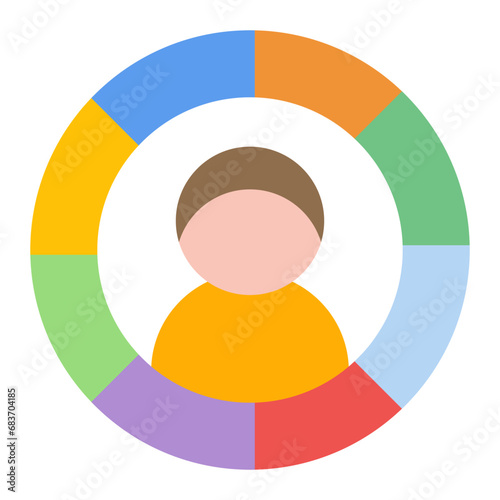 Demographic Flat Multicolor Icon