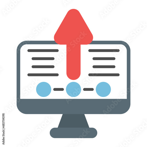 Upgrade Desktop Flat Multicolor Icon