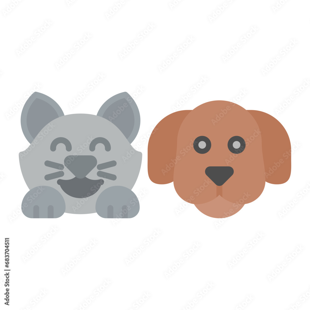 Fototapeta premium Pets Flat Multicolor Icon