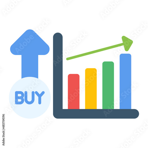 Buy Stocks Flat Multicolor Icon