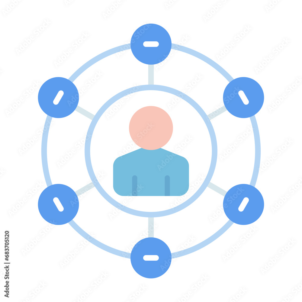 Social Media Management Flat Multicolor Icon Social Media Management Flat Multicolor Icon
