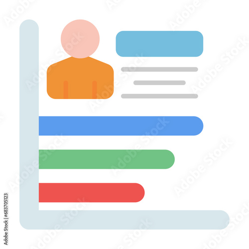 Follower Growth Flat Multicolor Icon