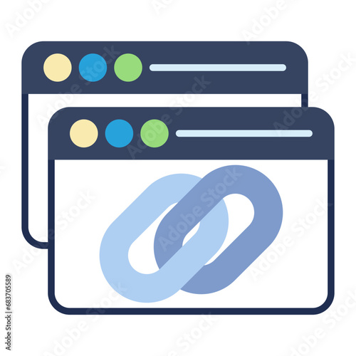 Backlink Flat Multicolor Icon