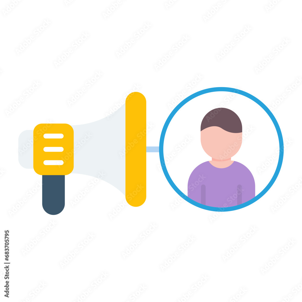 Obraz premium Social Reach Flat Multicolor Icon