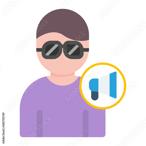 Male Influencer Flat Multicolor Icon