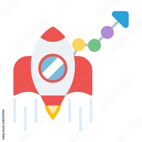 Growth Hacking Flat Multicolor Icon