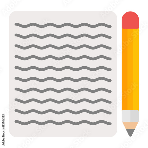 Handwritten Notes Flat Multicolor Icon