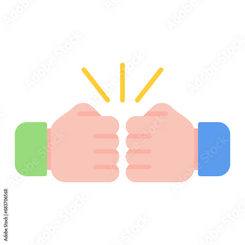 Bumping Flat Multicolor Icon